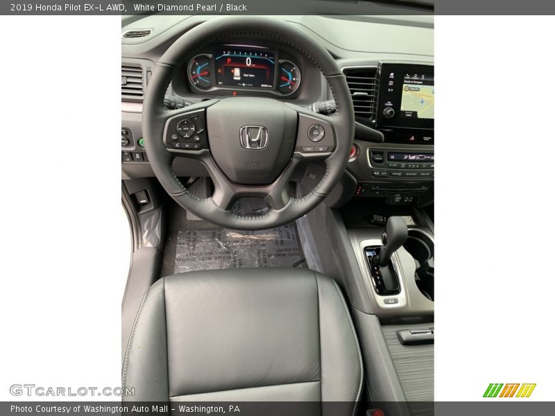 White Diamond Pearl / Black 2019 Honda Pilot EX-L AWD