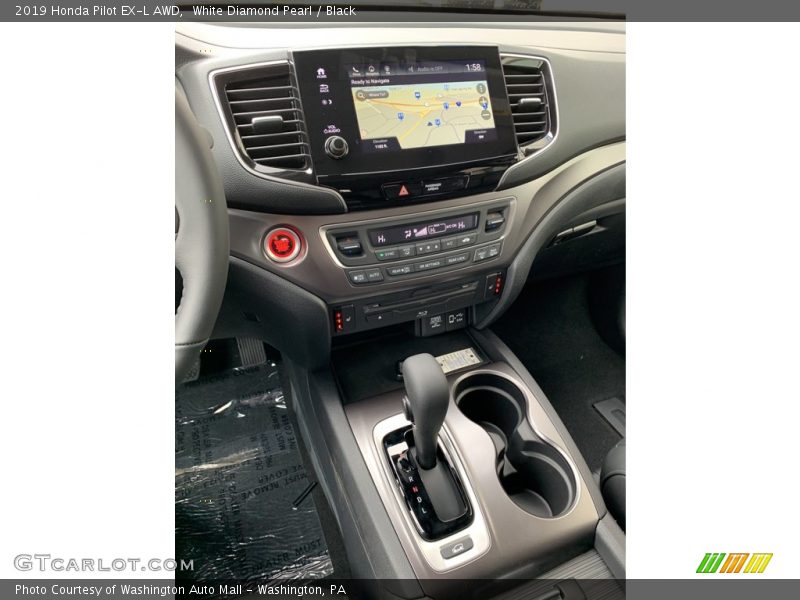 White Diamond Pearl / Black 2019 Honda Pilot EX-L AWD