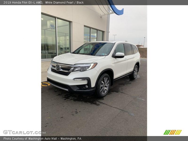 White Diamond Pearl / Black 2019 Honda Pilot EX-L AWD