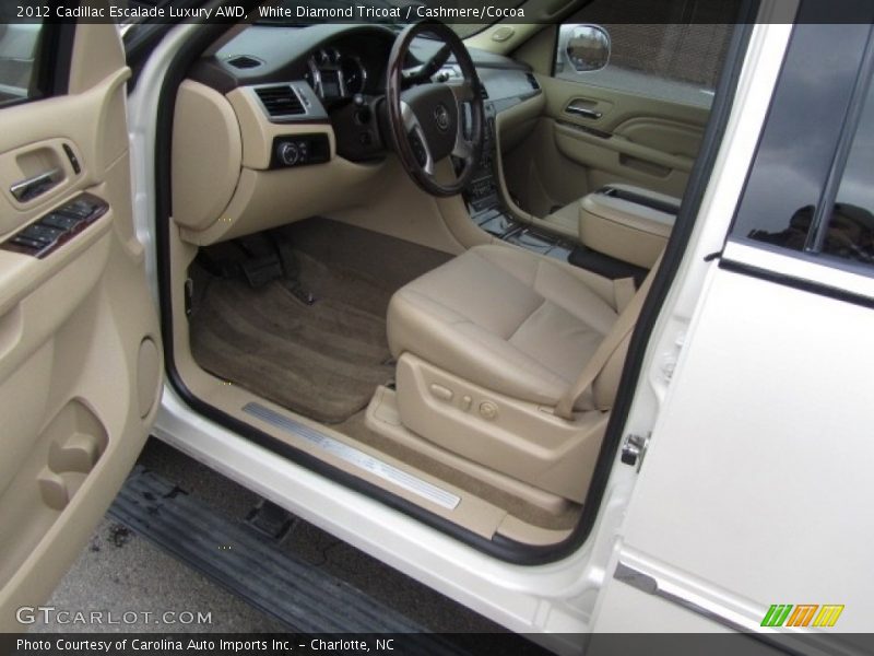 White Diamond Tricoat / Cashmere/Cocoa 2012 Cadillac Escalade Luxury AWD