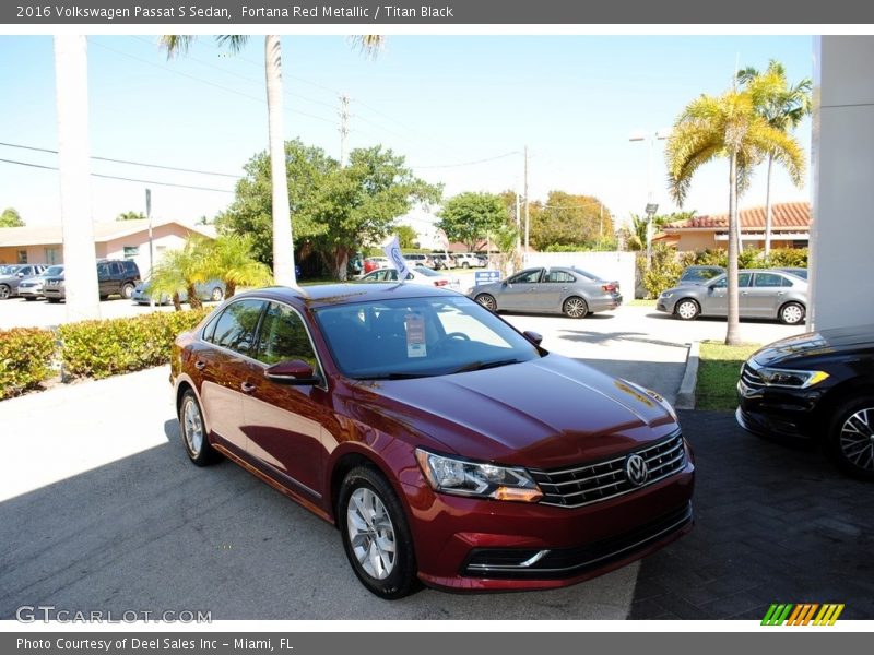 Fortana Red Metallic / Titan Black 2016 Volkswagen Passat S Sedan