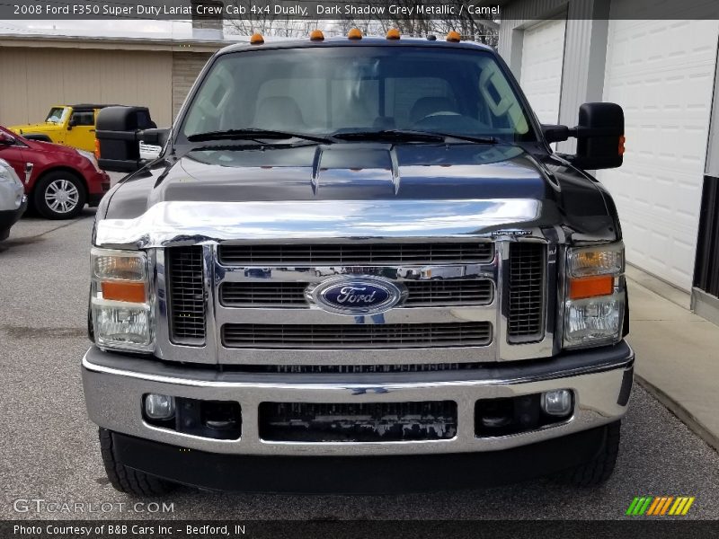 Dark Shadow Grey Metallic / Camel 2008 Ford F350 Super Duty Lariat Crew Cab 4x4 Dually