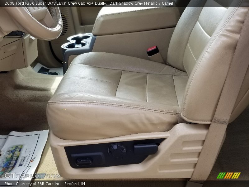 Dark Shadow Grey Metallic / Camel 2008 Ford F350 Super Duty Lariat Crew Cab 4x4 Dually