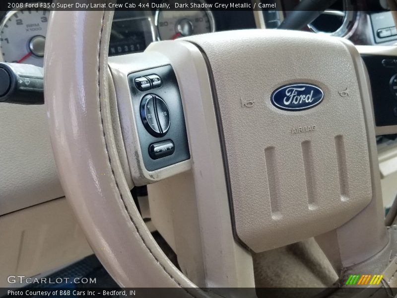 Dark Shadow Grey Metallic / Camel 2008 Ford F350 Super Duty Lariat Crew Cab 4x4 Dually