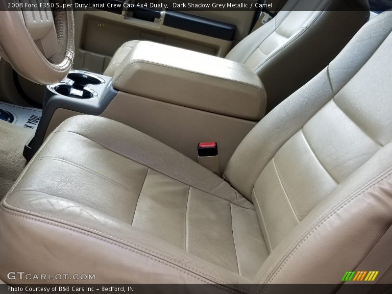 Dark Shadow Grey Metallic / Camel 2008 Ford F350 Super Duty Lariat Crew Cab 4x4 Dually