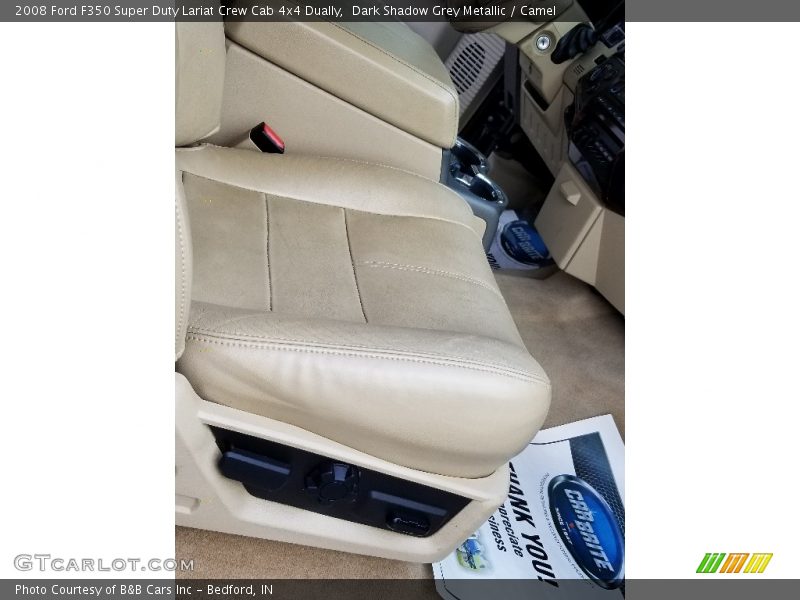 Dark Shadow Grey Metallic / Camel 2008 Ford F350 Super Duty Lariat Crew Cab 4x4 Dually