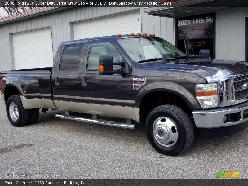 Dark Shadow Grey Metallic / Camel 2008 Ford F350 Super Duty Lariat Crew Cab 4x4 Dually