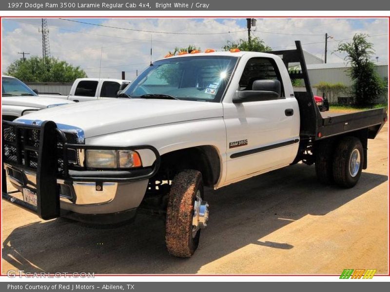 Bright White / Gray 1997 Dodge Ram 3500 Laramie Regular Cab 4x4