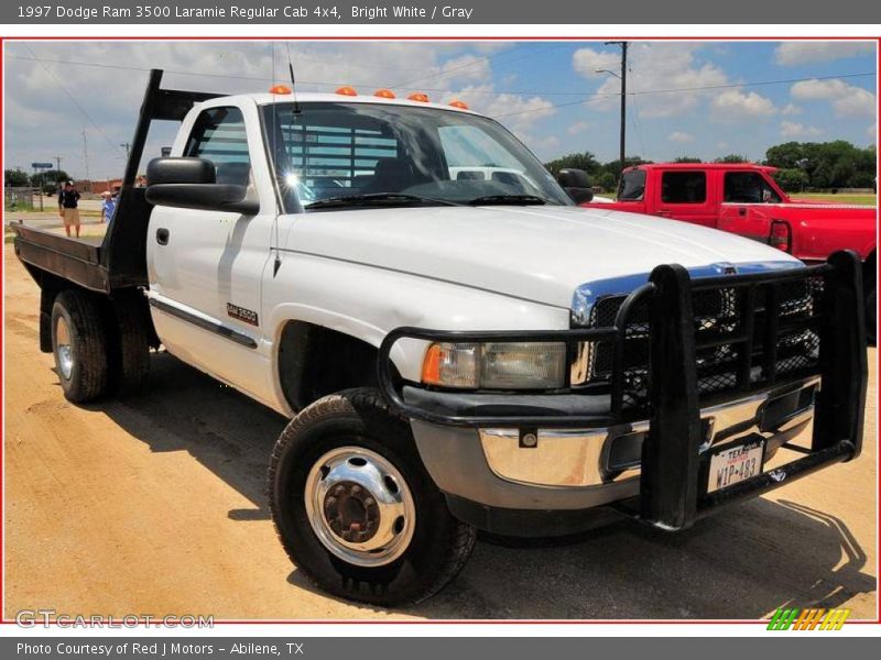 Bright White / Gray 1997 Dodge Ram 3500 Laramie Regular Cab 4x4