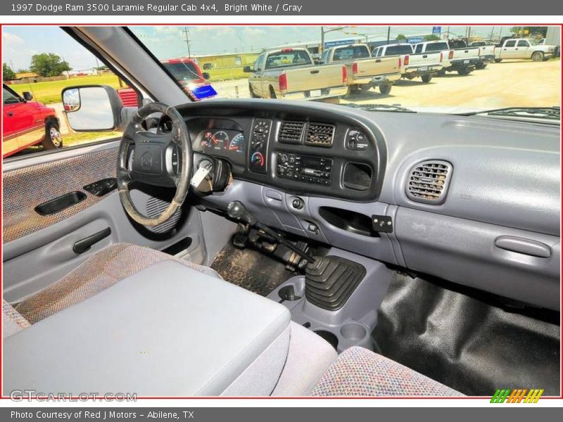 Bright White / Gray 1997 Dodge Ram 3500 Laramie Regular Cab 4x4
