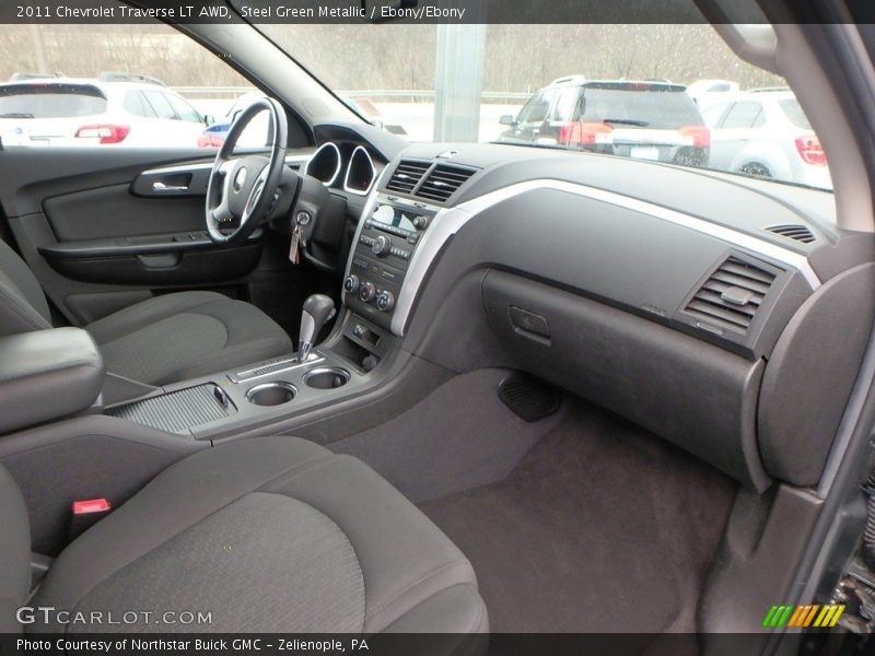 Steel Green Metallic / Ebony/Ebony 2011 Chevrolet Traverse LT AWD
