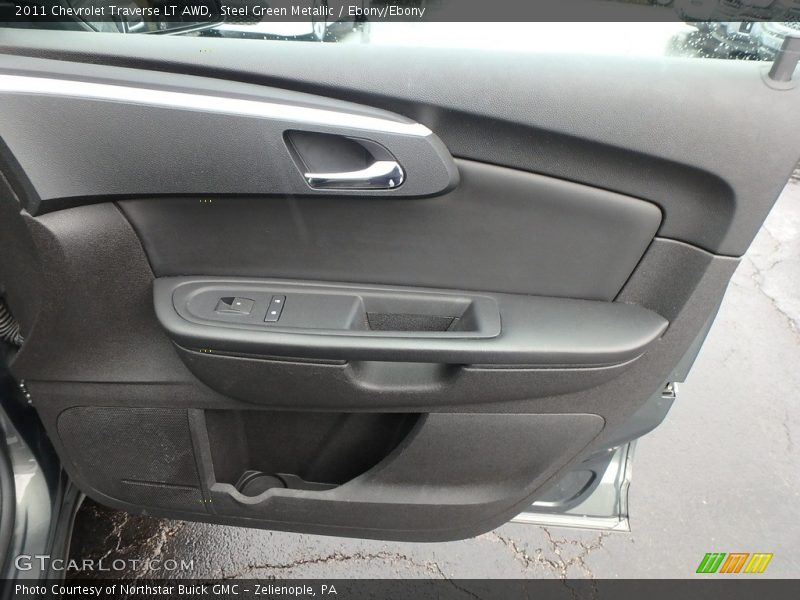Steel Green Metallic / Ebony/Ebony 2011 Chevrolet Traverse LT AWD