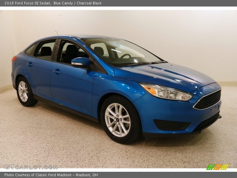 Blue Candy / Charcoal Black 2016 Ford Focus SE Sedan