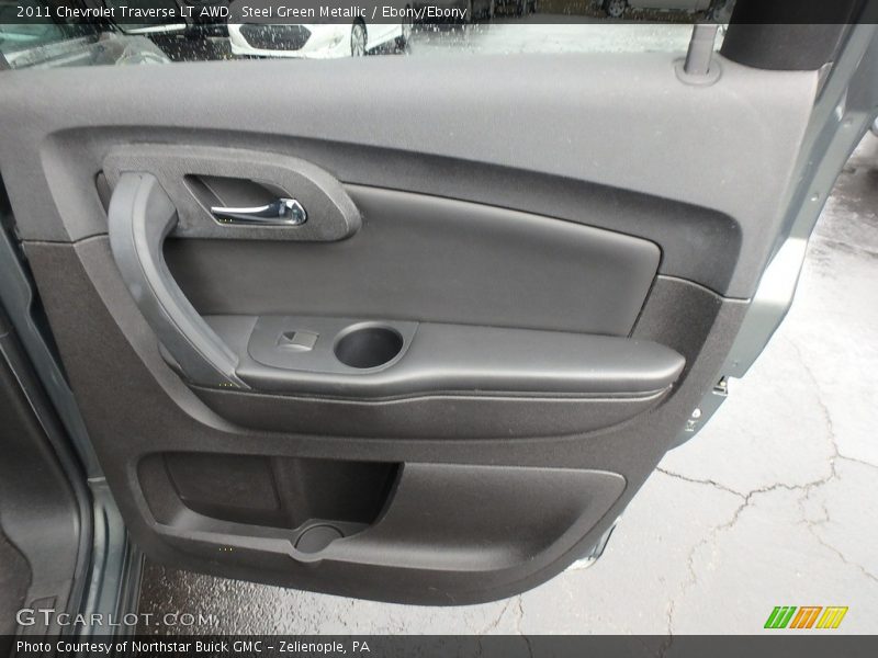Steel Green Metallic / Ebony/Ebony 2011 Chevrolet Traverse LT AWD