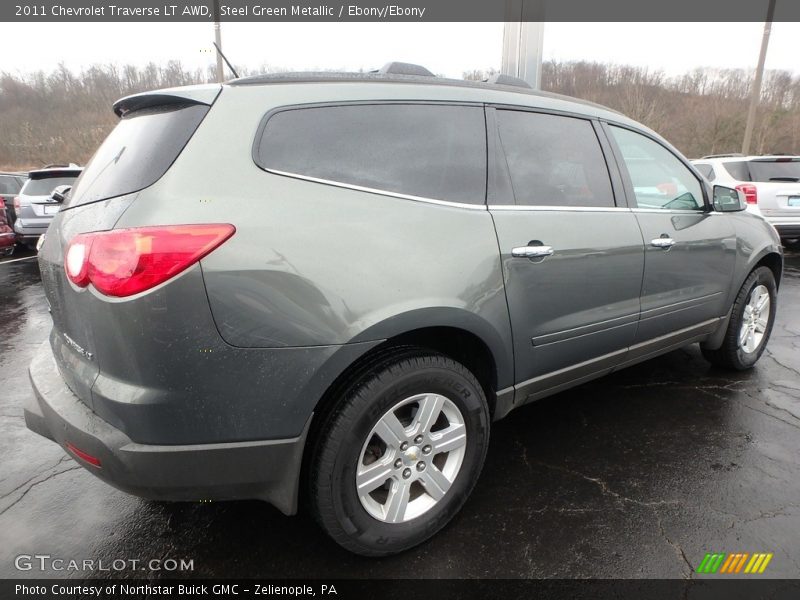 Steel Green Metallic / Ebony/Ebony 2011 Chevrolet Traverse LT AWD