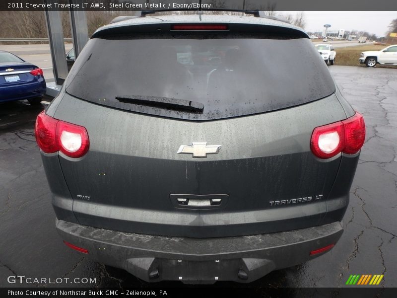 Steel Green Metallic / Ebony/Ebony 2011 Chevrolet Traverse LT AWD