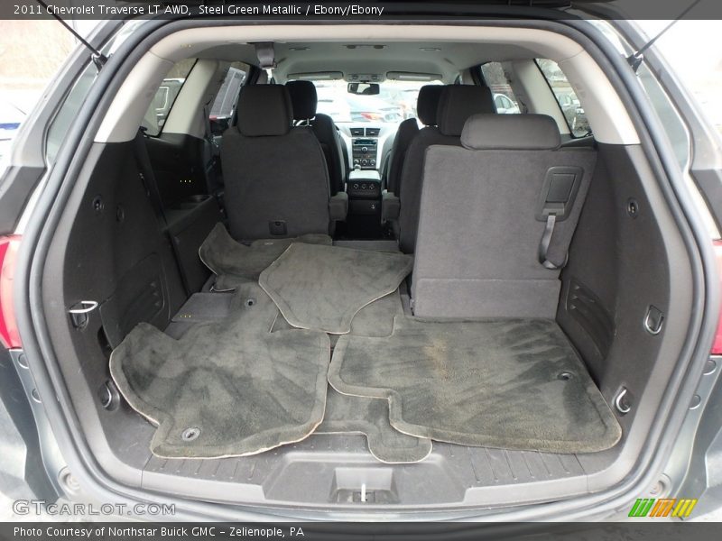 Steel Green Metallic / Ebony/Ebony 2011 Chevrolet Traverse LT AWD