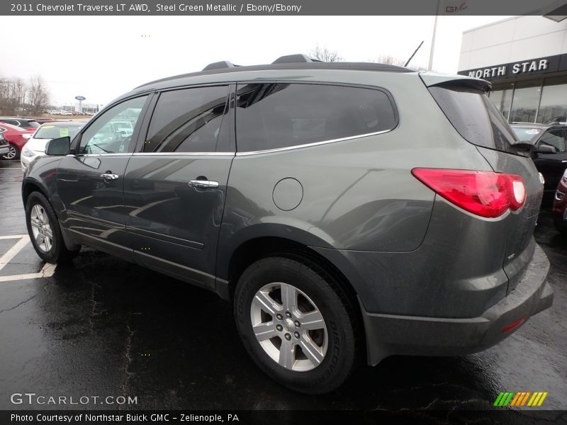 Steel Green Metallic / Ebony/Ebony 2011 Chevrolet Traverse LT AWD