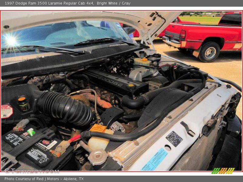 Bright White / Gray 1997 Dodge Ram 3500 Laramie Regular Cab 4x4