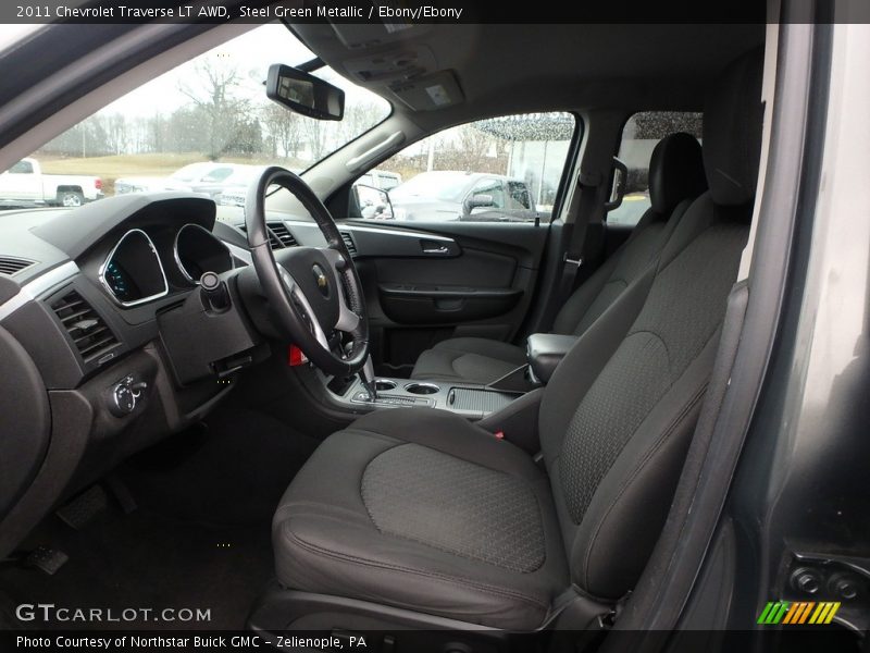 Steel Green Metallic / Ebony/Ebony 2011 Chevrolet Traverse LT AWD