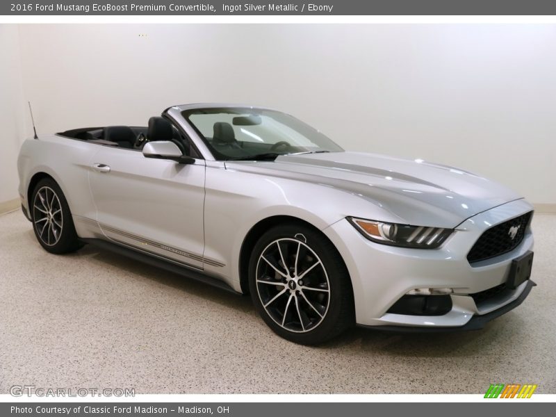 Ingot Silver Metallic / Ebony 2016 Ford Mustang EcoBoost Premium Convertible