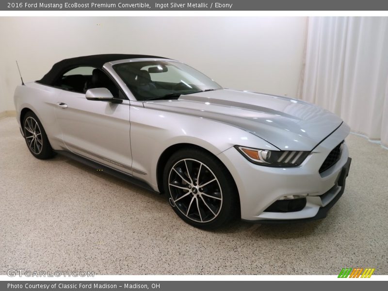 Ingot Silver Metallic / Ebony 2016 Ford Mustang EcoBoost Premium Convertible