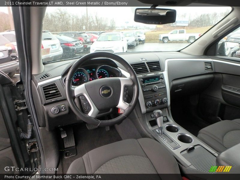 Steel Green Metallic / Ebony/Ebony 2011 Chevrolet Traverse LT AWD