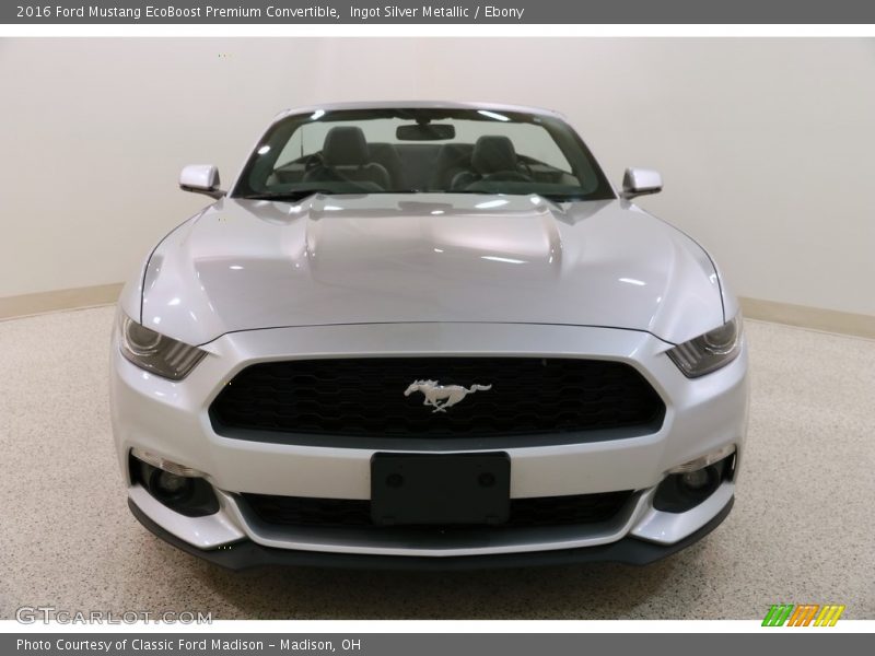 Ingot Silver Metallic / Ebony 2016 Ford Mustang EcoBoost Premium Convertible
