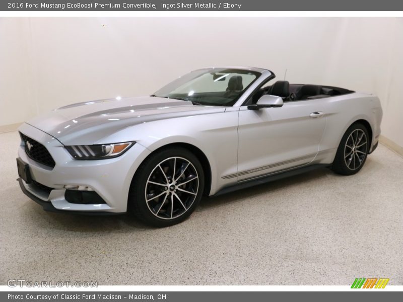 Ingot Silver Metallic / Ebony 2016 Ford Mustang EcoBoost Premium Convertible