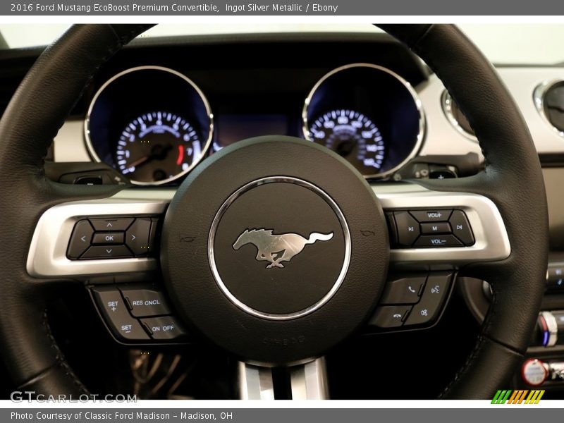 Ingot Silver Metallic / Ebony 2016 Ford Mustang EcoBoost Premium Convertible