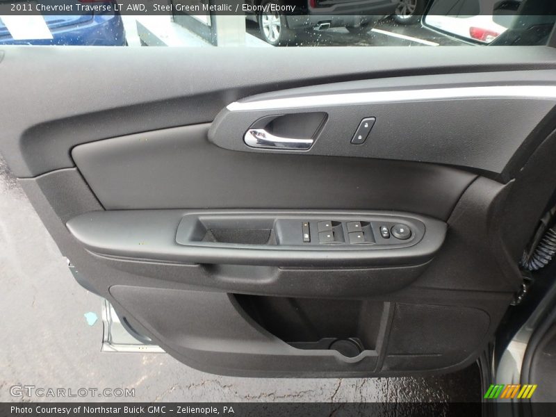 Steel Green Metallic / Ebony/Ebony 2011 Chevrolet Traverse LT AWD