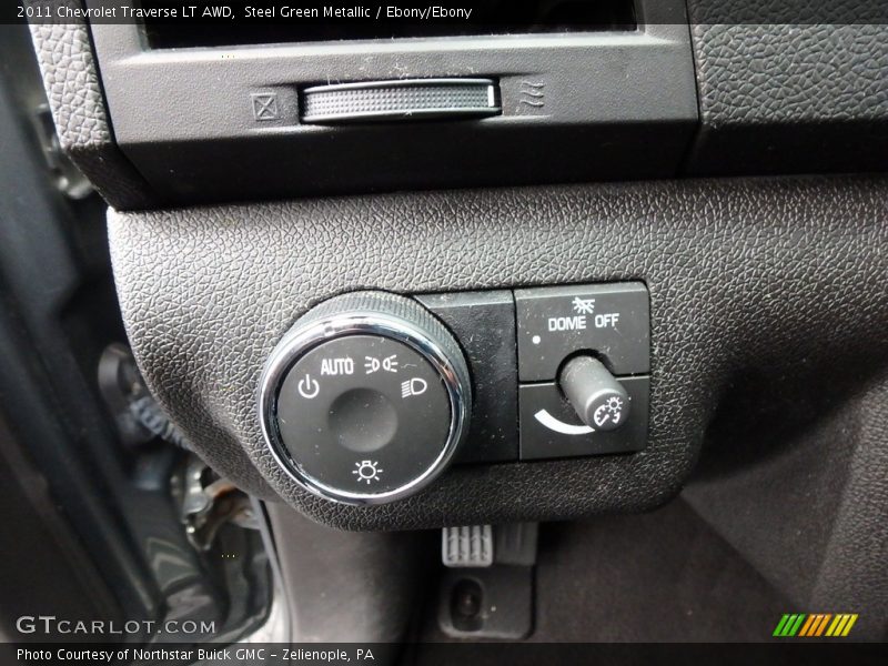 Steel Green Metallic / Ebony/Ebony 2011 Chevrolet Traverse LT AWD