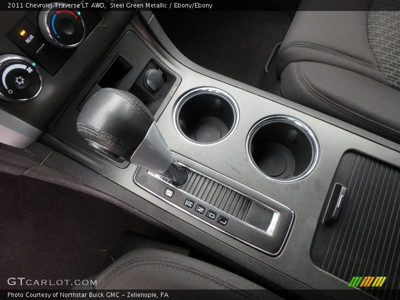 Steel Green Metallic / Ebony/Ebony 2011 Chevrolet Traverse LT AWD