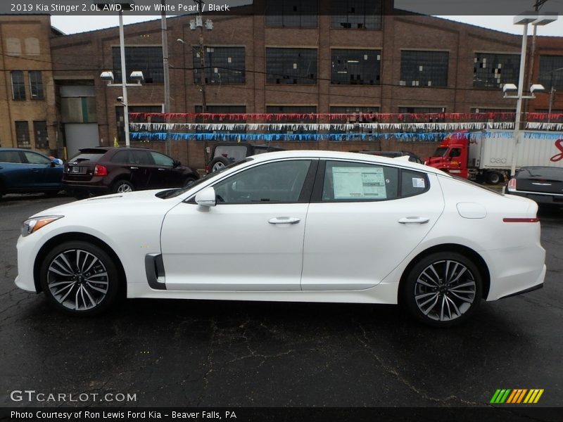 Snow White Pearl / Black 2019 Kia Stinger 2.0L AWD