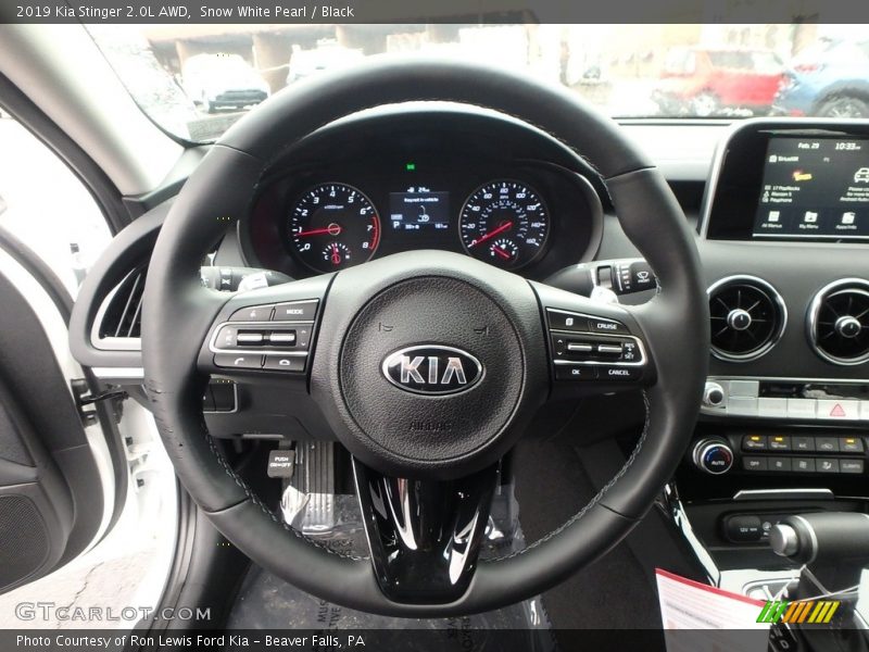 Snow White Pearl / Black 2019 Kia Stinger 2.0L AWD