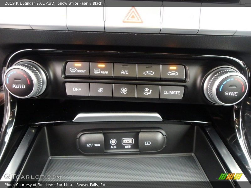 Snow White Pearl / Black 2019 Kia Stinger 2.0L AWD