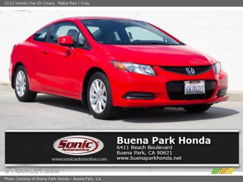 Rallye Red / Gray 2012 Honda Civic EX Coupe