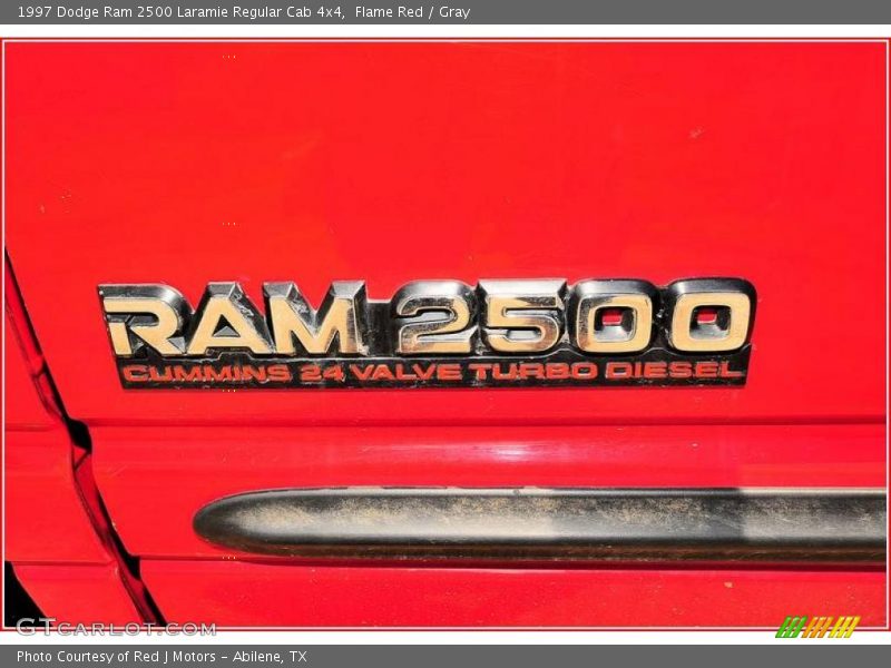 Flame Red / Gray 1997 Dodge Ram 2500 Laramie Regular Cab 4x4