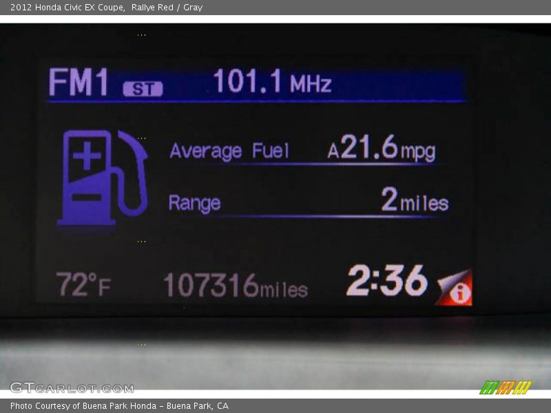 Rallye Red / Gray 2012 Honda Civic EX Coupe