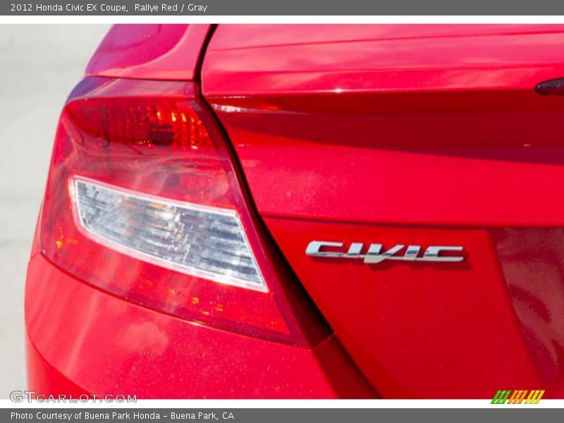 Rallye Red / Gray 2012 Honda Civic EX Coupe