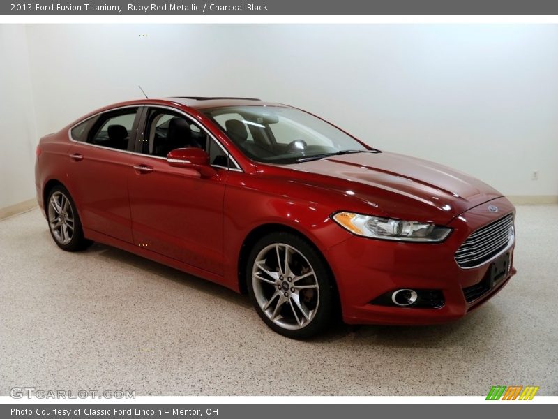 Ruby Red Metallic / Charcoal Black 2013 Ford Fusion Titanium