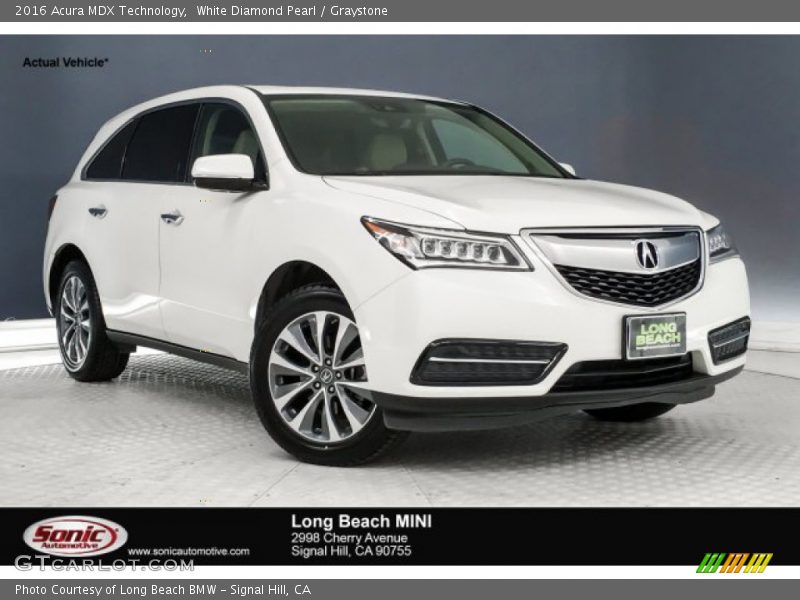 White Diamond Pearl / Graystone 2016 Acura MDX Technology