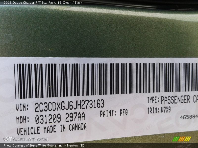 F8 Green / Black 2018 Dodge Charger R/T Scat Pack