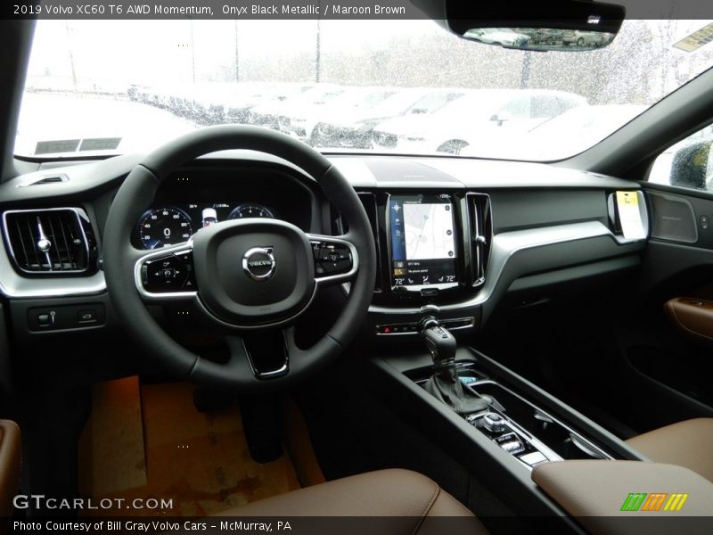 Onyx Black Metallic / Maroon Brown 2019 Volvo XC60 T6 AWD Momentum