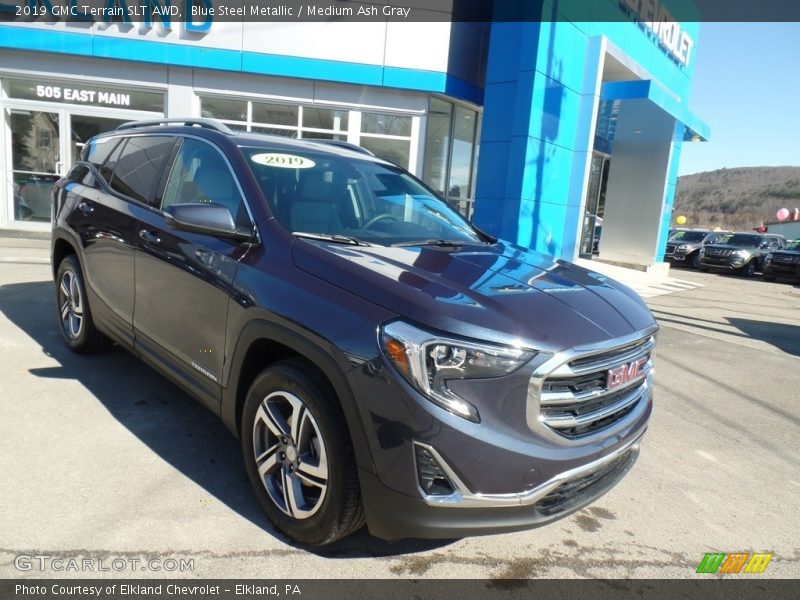 Blue Steel Metallic / Medium Ash Gray 2019 GMC Terrain SLT AWD