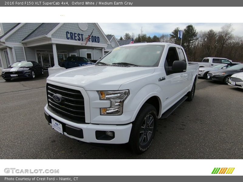 Oxford White / Medium Earth Gray 2016 Ford F150 XLT SuperCab 4x4