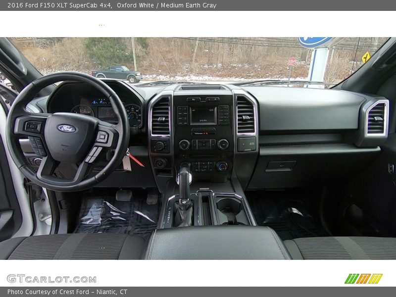 Oxford White / Medium Earth Gray 2016 Ford F150 XLT SuperCab 4x4
