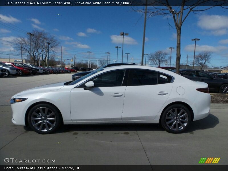 Snowflake White Pearl Mica / Black 2019 Mazda MAZDA3 Select Sedan AWD