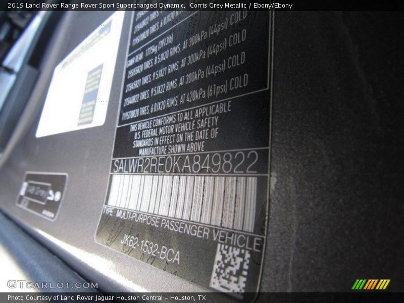 Corris Grey Metallic / Ebony/Ebony 2019 Land Rover Range Rover Sport Supercharged Dynamic