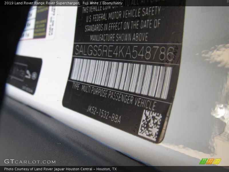 Fuji White / Ebony/Ivory 2019 Land Rover Range Rover Supercharged